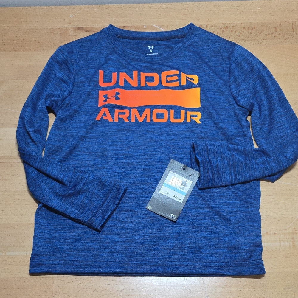 Under Armour Blue and Orange Long Sleeve Tee